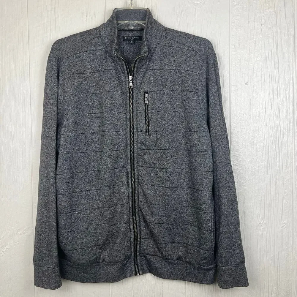 Banana republic lightweight jacket men’s XL full zip sweatshirt type mock collar